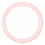 Round Dot Frame Sticker Template in Pink