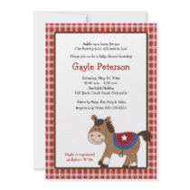 Round 'Em Up Western Horse Baby Shower Invitation