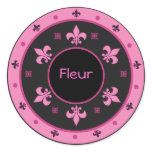 Round Fleur de Lis Stickers with Customizable Text