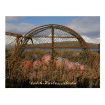 Round King Crab Crabpot, Dutch Harbour, Alaska Postcard