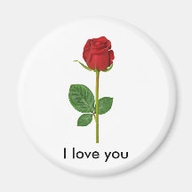 Round magnet with rose