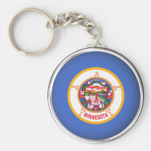 Round Minnesota Key Chain