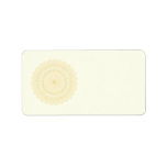 Round motif in cream colour. address label