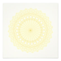 Round motif in cream colour. custom announcements