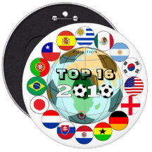 Round Of 16 Team flags Button World Cup