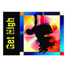 Round Peg inSquare Hole Skateboarder Party Custom Announcement
