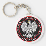 Round Poland Canada Eagle Key Chain