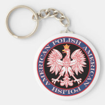 Round Polish American Eagle Keychains