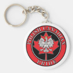 Round Polish Canadian Keychain
