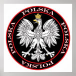 Round Polska Eagle Poster