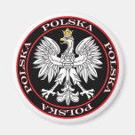 Round Polska Eagle Refrigerator Magnet