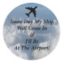 Round Ship Airport Sticker