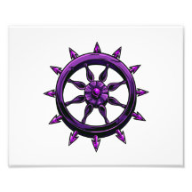 round ships wheel graphic purple.png photographic print