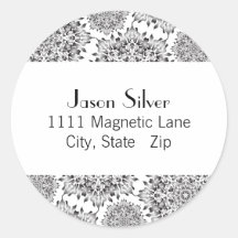 Round Silver Flame Address Labels Round Stickers