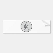 round ski jump icon bumper stickers