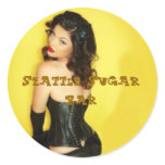 Round Stickers Retro Seattle Sugar Bar
