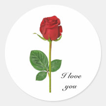 Round stickers with rose
