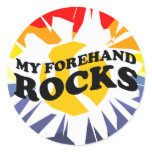 Round tennis stickers with funny saying or slogan