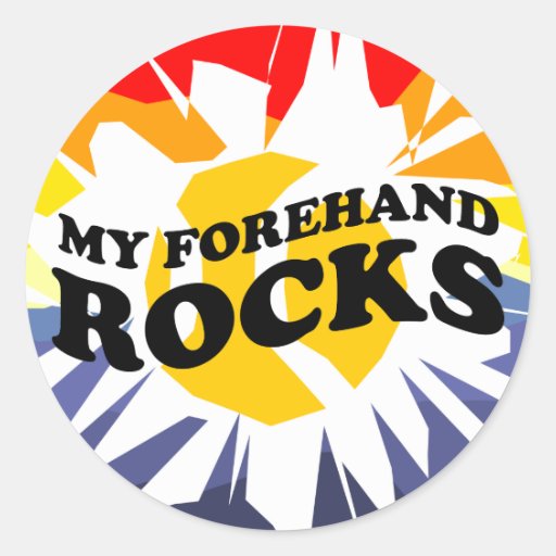Round tennis stickers with funny saying or slogan