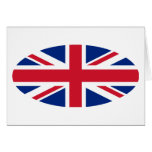 Round Union Jack Design Greeting Cards