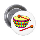 Rounded Drum Simple Version Pinback Buttons