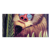 Rousseau's "Mandrill in the Jungle" (circa 1909) Custom Photo Card
