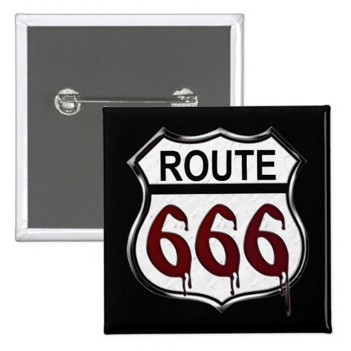 Route 666 pinback button