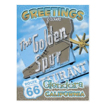 Route 66 Greetings Glendora California Postcard