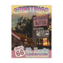 Route 66 Greetings St Louis Missouri Postcard
