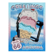 Route 66 Greetings Williams Arizona Postcard