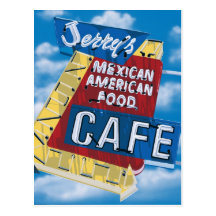 Route 66 Jerry's Cafe Diner Painting Postcard