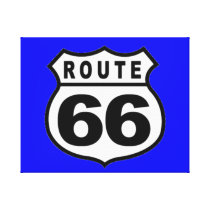 ROUTE 66 RETRO WALL HANGING Wrapped Canvas Canvas Print