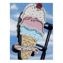 Route 66 Twisters Ice Cream Sign Postcard