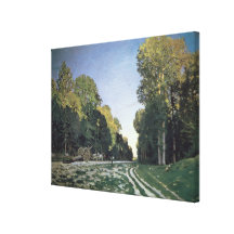 Route de Chailly, Fontainebleau, 1864 (oil on canv Stretched Canvas Print