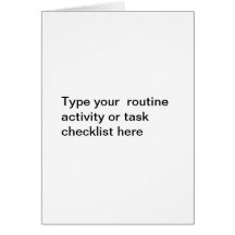 Routine Activity Checklist Template Cards