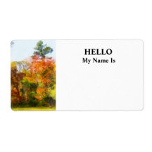 Row of Autumn Trees Custom Shipping Label