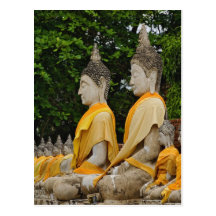 Row of Buddha statues, Wat Yai Chaya Mongkol Post Card
