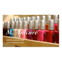 row of multi coloured nailpolishes business card templates