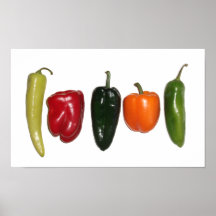 Row of Peppers Poster