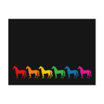 Row of Rainbow Colour Horses