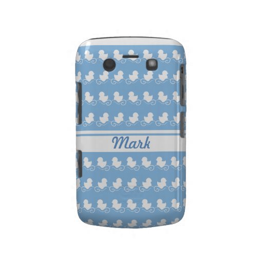 row of white ducks in blue BlackBerry Bold Case