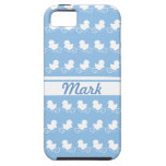 row of white ducks in blue  iPhone 5 Case-Mate