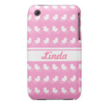row of white ducks in pink iPhone 3G/3GS casemate cases