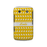 row of white ducks in yellow BlackBerry Bold Case casemate cases