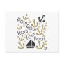 Row Your Boat Black & Gold Postcard