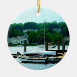 Rowboats Piled at Dock Christmas Tree Ornament