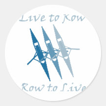 RowChick Live to Row Round Stickers