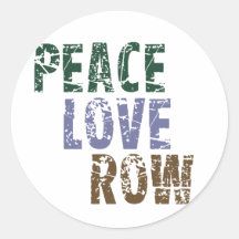 RowChick Peace Love Rowing Stickers