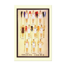 Rowing College Crews Rowers and Oars Gallery Wrapped Canvas