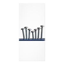 Rows of screws custom rack cards